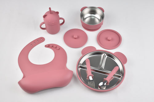 Kinder RVS serviesset - Roze